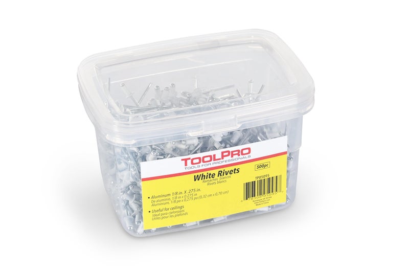TOOLPRO مسامير ToolPro Pop للأسقف، 1/8 بوصة (500، أبيض) - Image 1